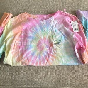 Women’s Tye-Die Vintage Long Sleeve Pocket Tee
